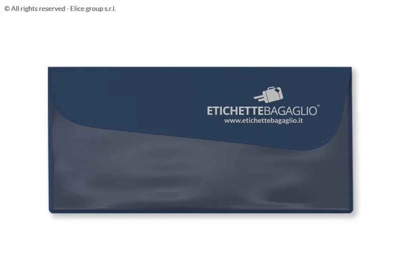 Porta documenti da viaggio in plastica colorata una tasca con patta