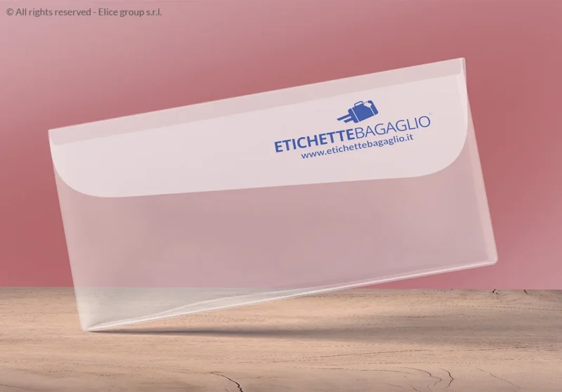 porta documento da viaggio trasparente una tasca e patta