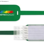 Etichetta bagaglio con tasca e chiusura a linguetta