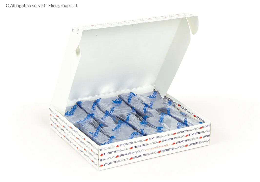 Etichetta bagaglio trasparente confezione da 5