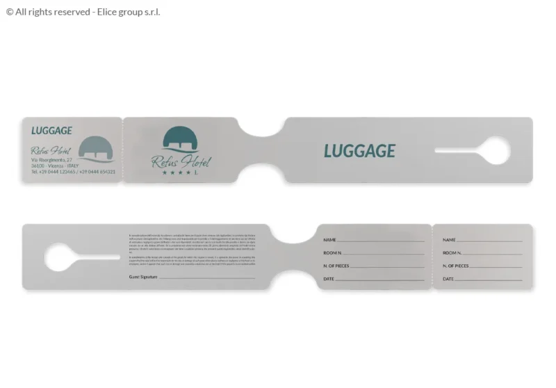 Etichetta Bagaglio per Reception di Hotel e Alberghi