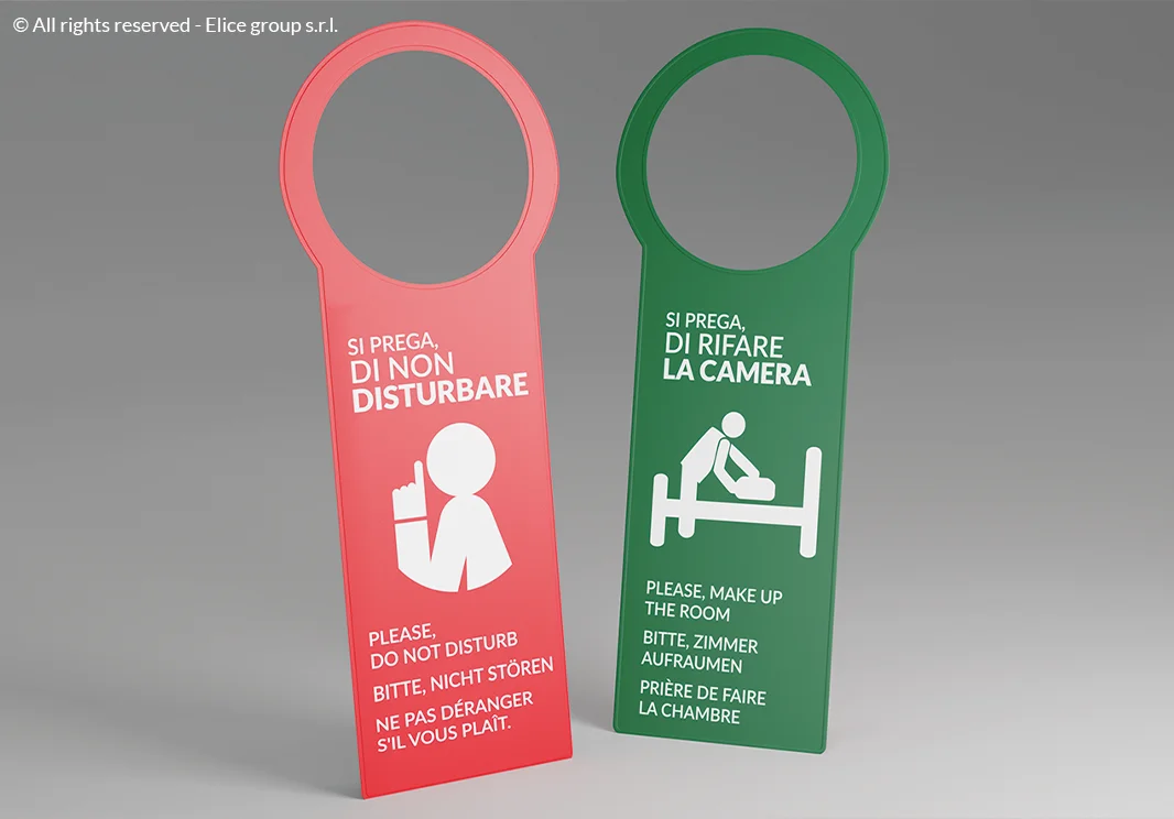 Cartellino non disturbare per hotel e alberghi personalizzabile robusto pvc