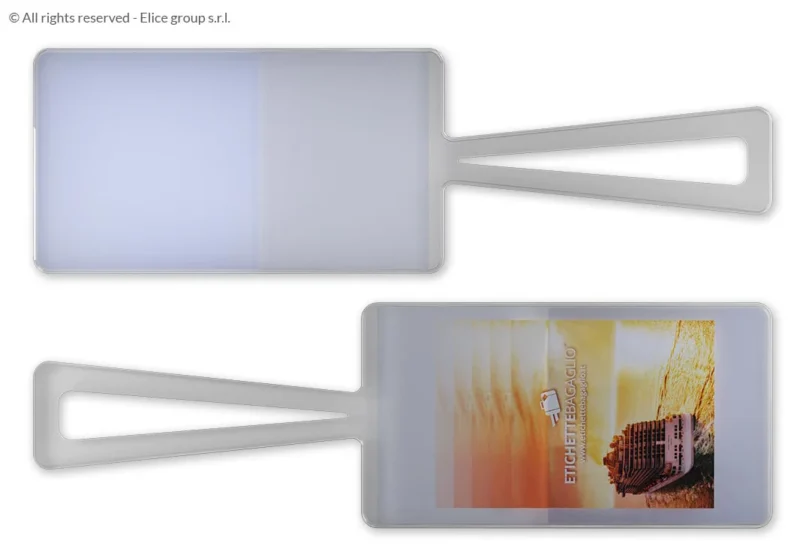 Etichetta bagaglio crociera trasparente con cartoncino