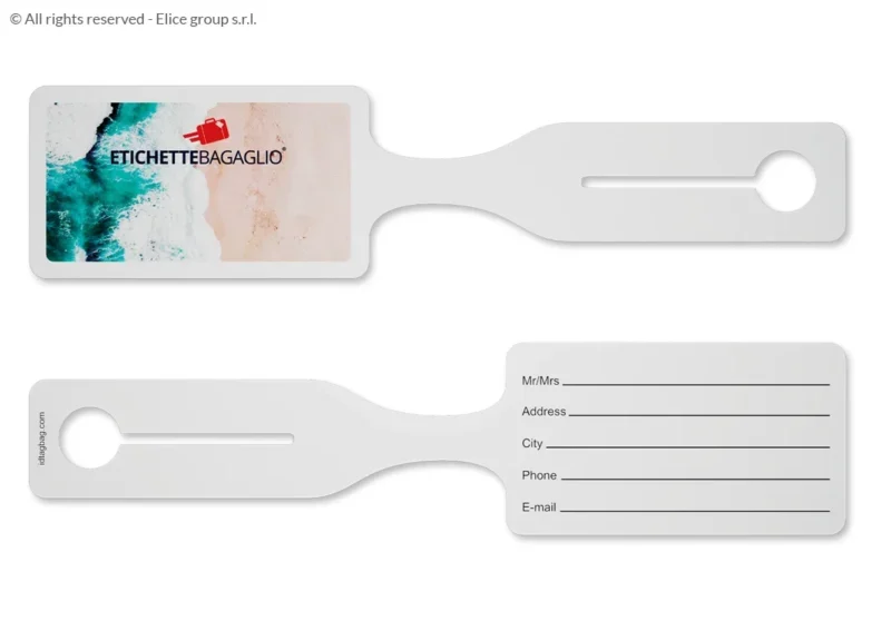Etichetta Bagaglio in Plastica con STAMPA a COLORI