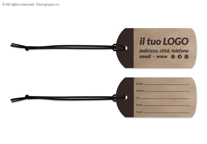 cartellino porta nome carta ecologica stampa digitale laccetto cotone