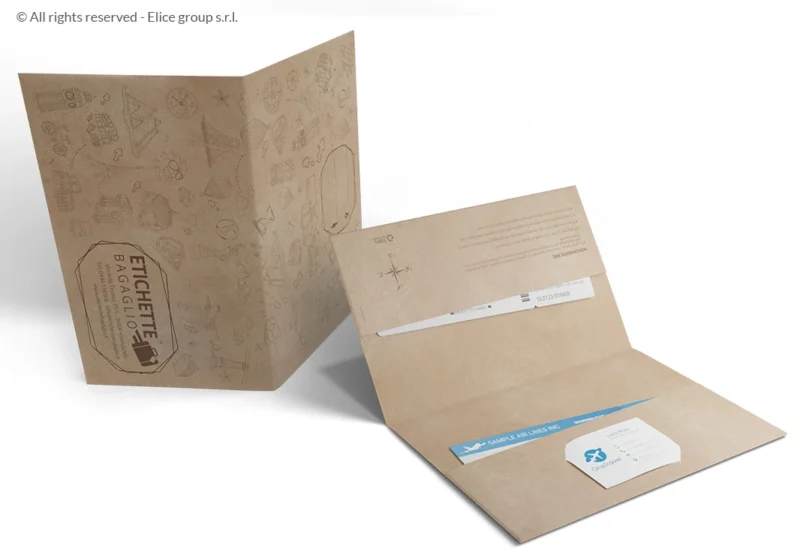 porta documenti ecologico carta stampa digitale due tasche