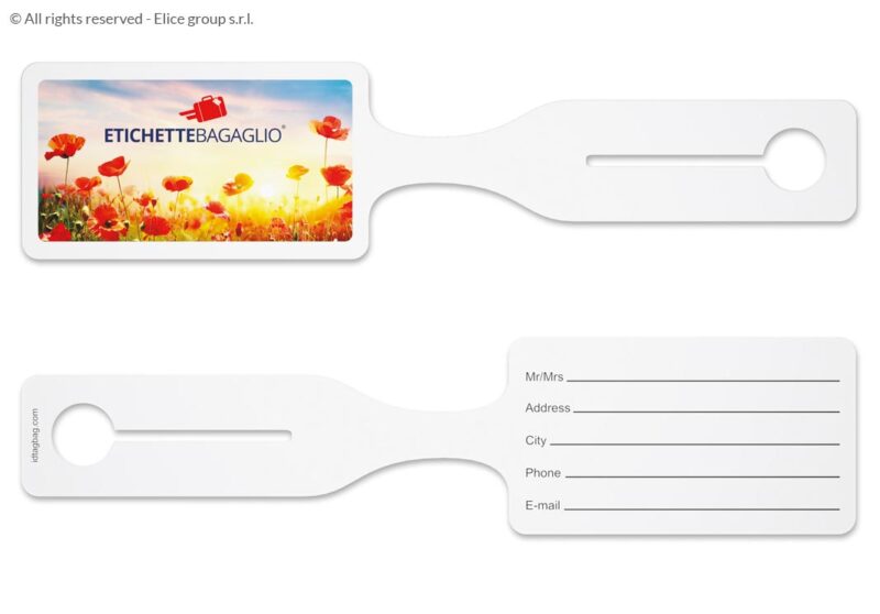 etichetta bagaglio molto resistente stampa a colori