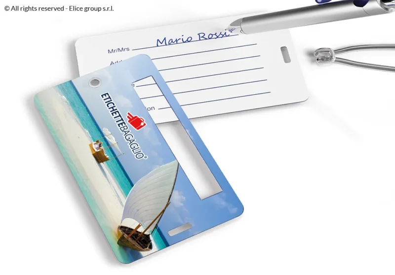 Targhetta Valigia in Plastica Rigida Stampa a Colori