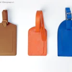 Targhetta valigia in vera pelle