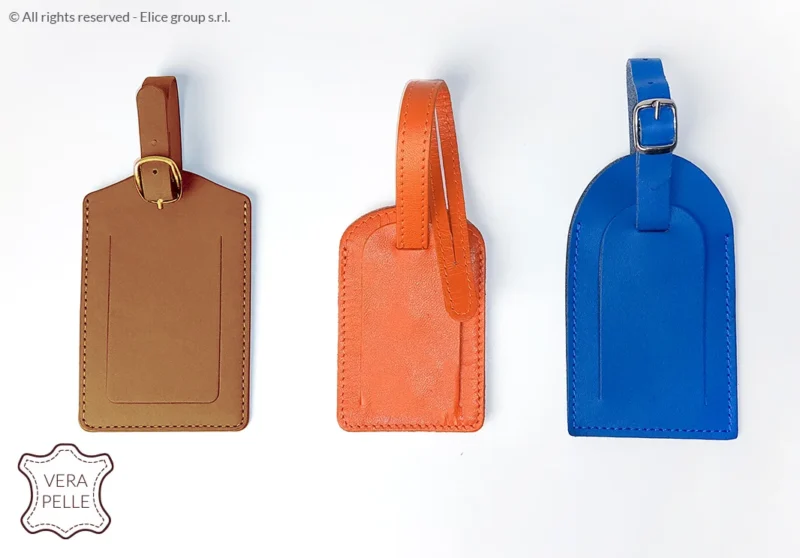 Targhetta valigia in vera pelle