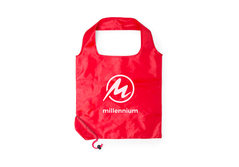 AT6122 Borsa pieghevole in poliestere rosso aperta