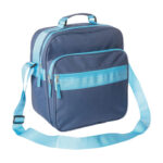 SLQ24532 Tracolla da viaggio con due ampie tasche frontali blu sky