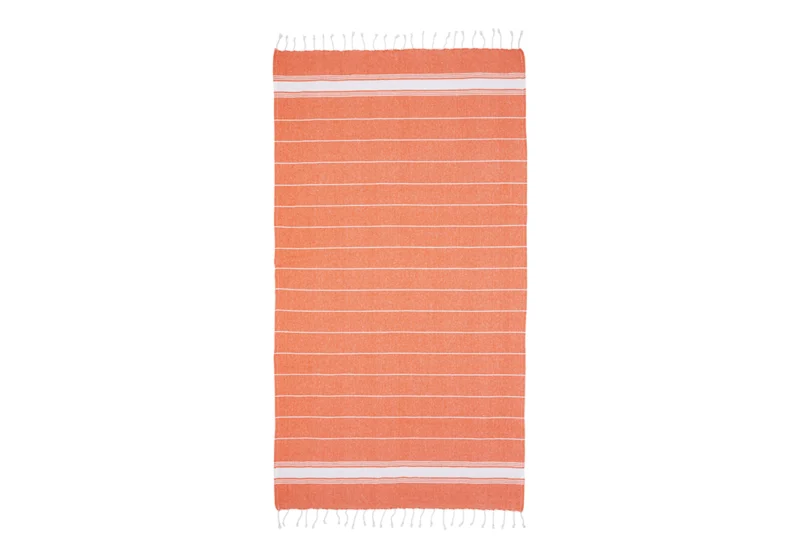 SP23423 Telo mare in cotone righe arancione