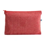 SP21123_Beauty case in cotone riciclato 150 g con zip rosso