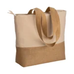 SP22126_Borsa mare in cotone con base in juta