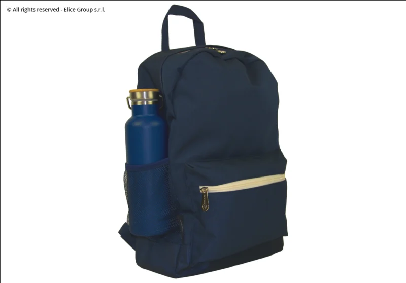 zaino con tasca in rete porta borraccia e tasca esterna