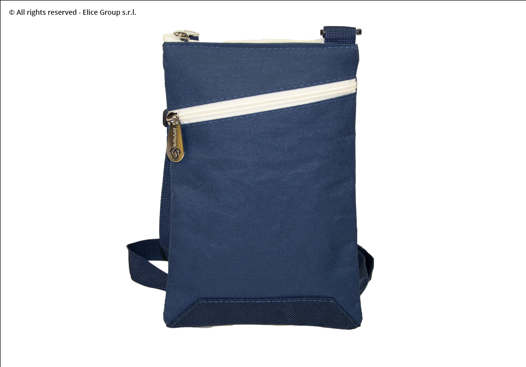 fronte borsello con tasca laterale con zip