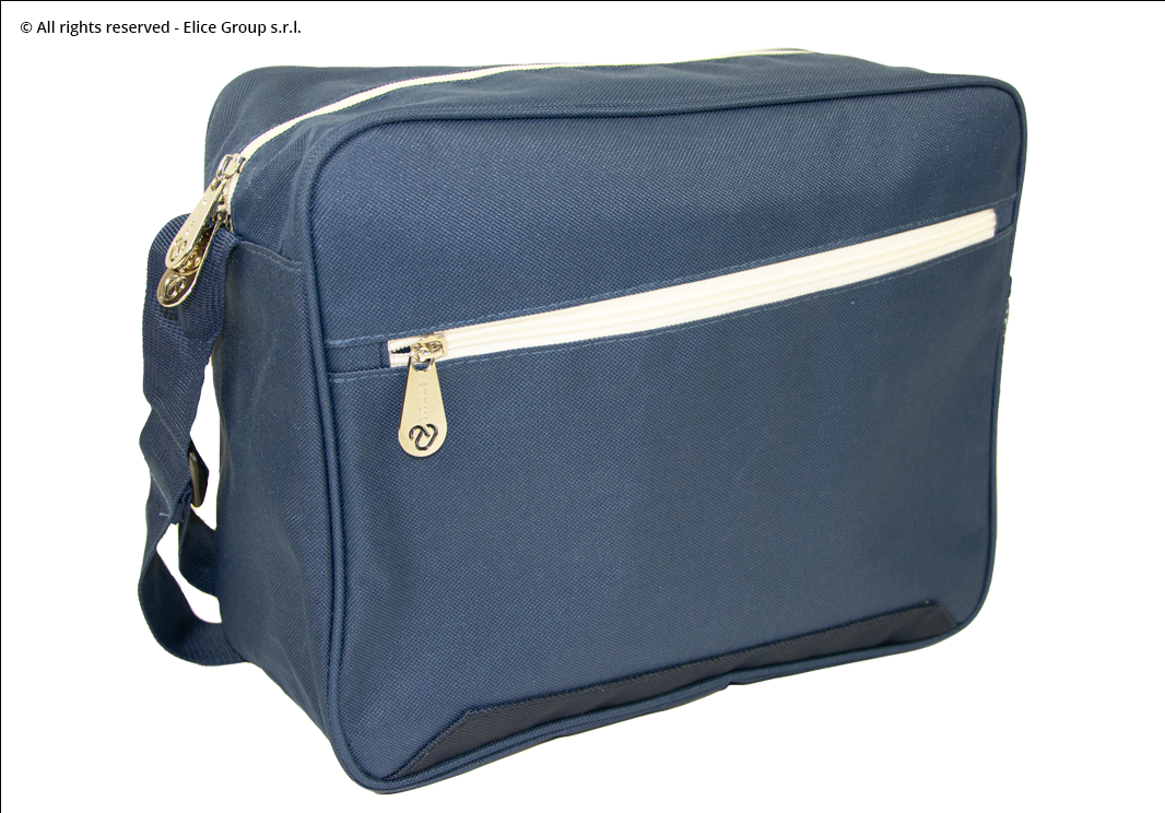 fronte borsa con tracolla con tasca in zip