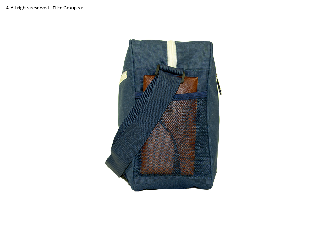 borsa con tracolla con taschino in rete