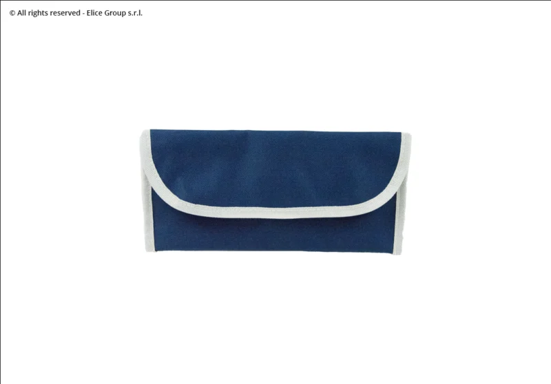 porta documenti in tessuto con bordi beige in rilievo