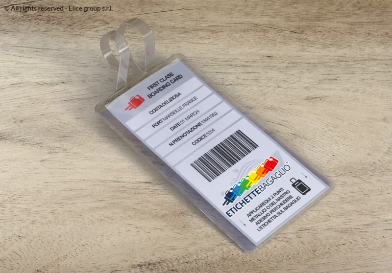 Etichetta crociera stampata in digitale